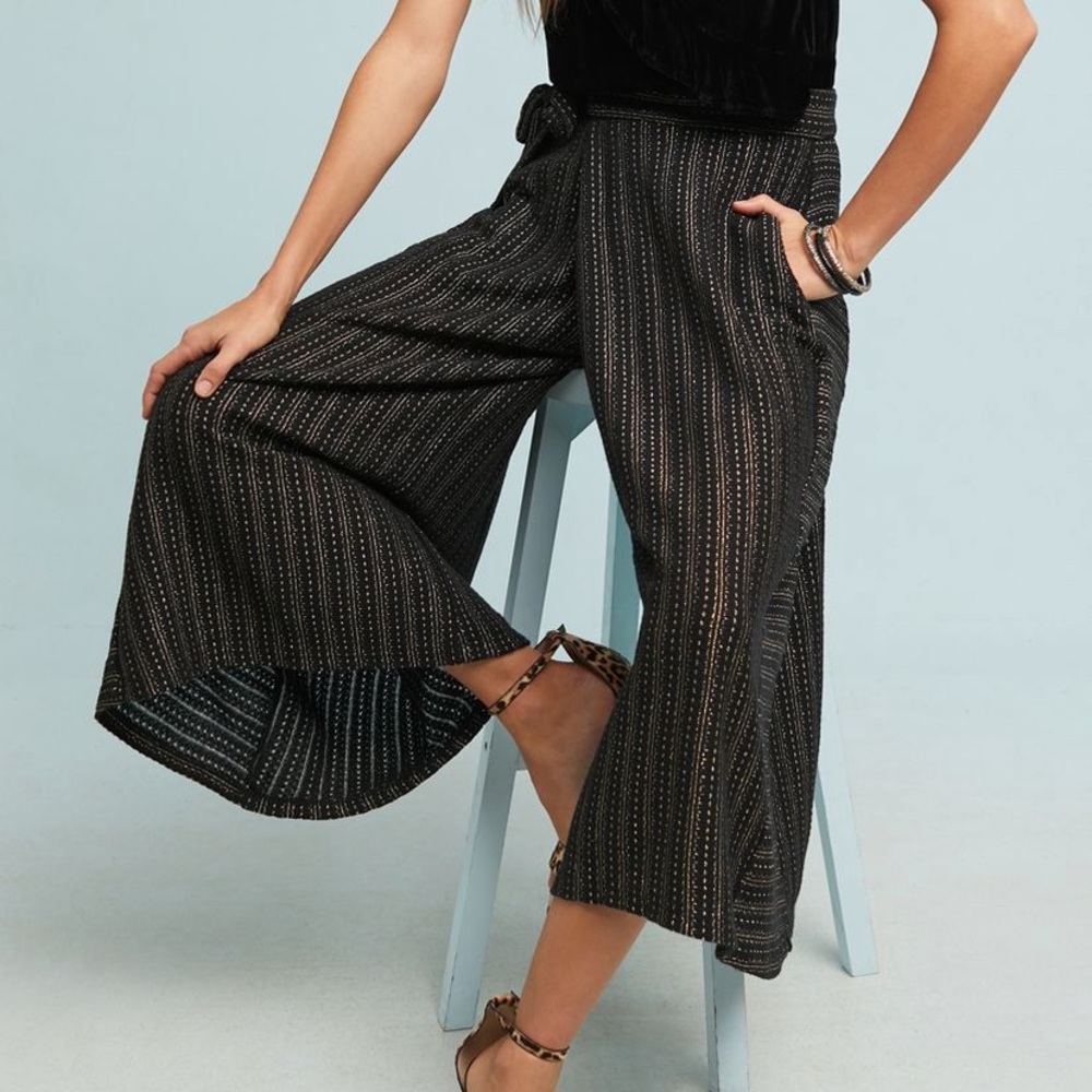 NWT Blake Striped Wrap Trousers-Anthropologie-XS.